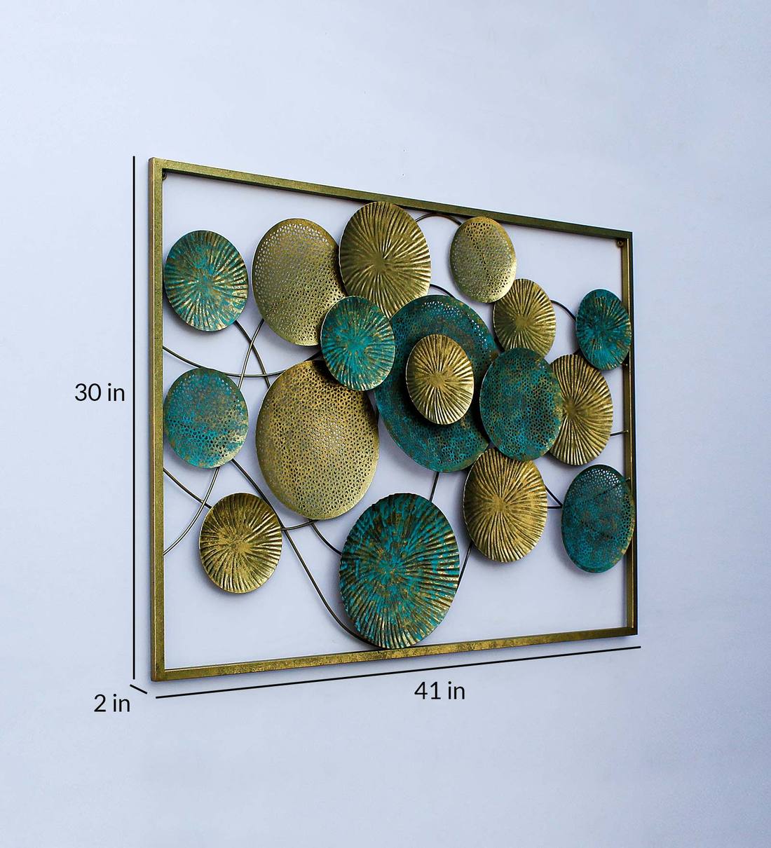 Buy Iron Abstract Wall Art In Green By Craftter Online Abstract Metal