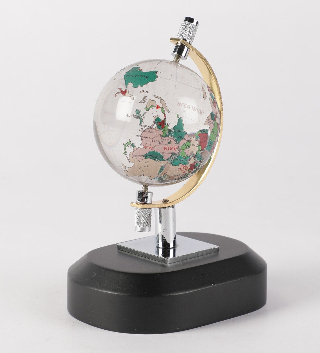 Buy Metal Wooden World Map Globe Table Decorative Showpiece By