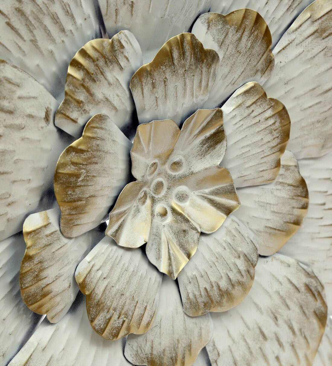 Buy White Metal Decorative Wall Art by Vedas Online Abstract Metal