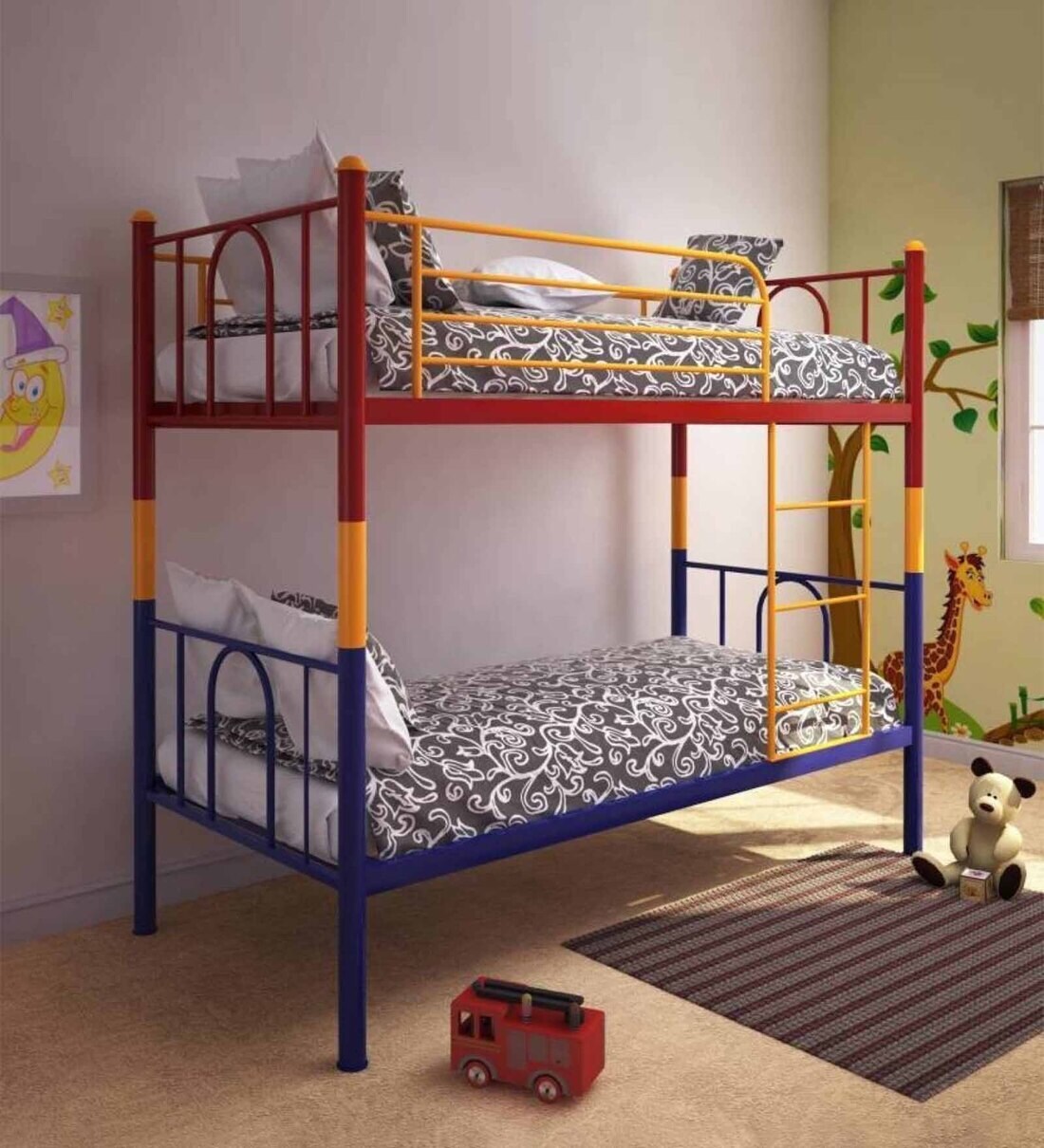 Buy Metallika Valencia Metal Bunk Bed in MultiColour By FurnitureKraft