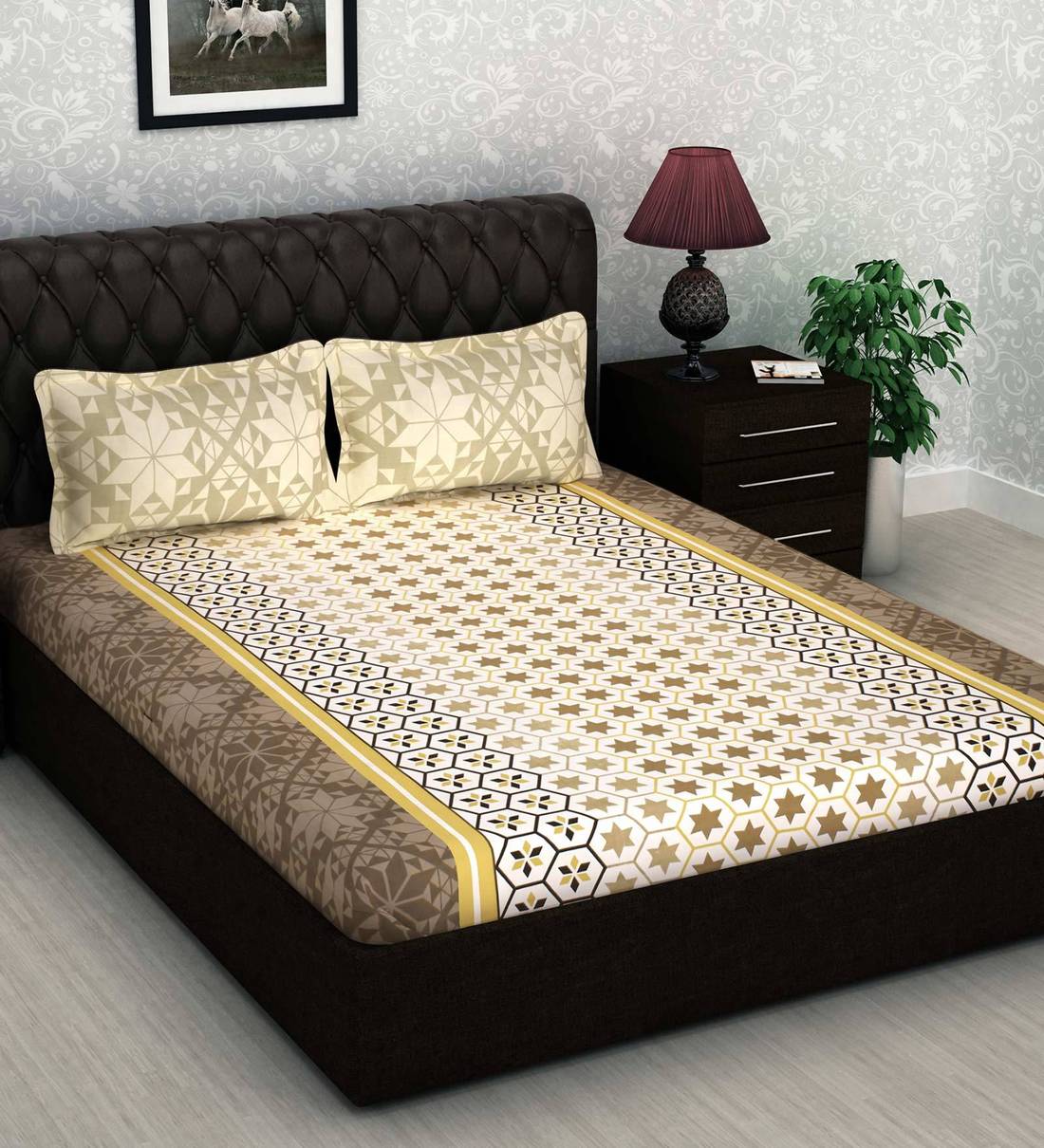 buy-metro-gold-100-cotton-186tc-double-bedsheet-with-2-pillow-cover-by