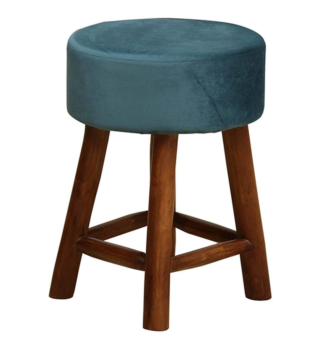 Buy Metz Seating Stool With Upholstery In Honey Oak Finish By Bohemiana Online Contemporary