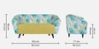 Meadow Fabric 3 seater Sofa In Floral Green Colour