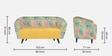 Meadow Fabric 3 seater Sofa In Floral Yellow  Colour