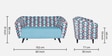 Meadow Fabric 3 seater Sofa In Geo Blue Colour