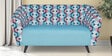 Meadow Fabric 3 seater Sofa In Geo Blue Colour