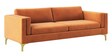 Lima Velvet 3 Seater Sofa In Rust Colour