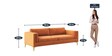 Lima Velvet 3 Seater Sofa In Rust Colour