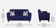 Melaan Fabric 2 Seater Sofa In Royal Blue Color