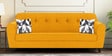Melaan Fabric 3 Seater Sofa In Bold Yellow Color