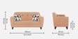 Melaan Fabric 2 Seater Sofa In Cosmic Beige Color