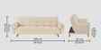 Melano Fabric Convertible Sofa Cum Bed In Jute Woom Beige Colour