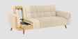 Melano Fabric Convertible Sofa Cum Bed In Jute Woom Beige Colour