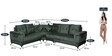 Mercury Sectional Sofa in Dark Grey Colour in L Shape
