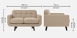 Mersela Velvet Fabric 2 Seater Sofa In Beige Colour