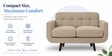 Mersela Velvet Fabric 2 Seater Sofa In Beige Colour
