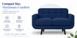 Mersela Velvet Fabric 2 Seater Sofa In Blue Colour