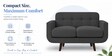 Mersela Velvet Fabric 2 Seater Sofa In Grey Colour