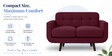 Mersela Velvet Fabric 2 Seater Sofa In Maroon Colour