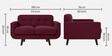 Mersela Velvet Fabric 2 Seater Sofa In Maroon Colour