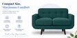 Mersela Velvet Fabric 2 Seater Sofa In Teal Green Colour