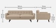Mersela Velvet Fabric 3 Seater Sofa In Beige Colour