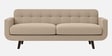 Mersela Velvet Fabric 3 Seater Sofa In Beige Colour