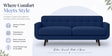 Mersela Velvet Fabric 3 Seater Sofa In Blue Colour