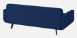 Mersela Velvet Fabric 3 Seater Sofa In Blue Colour