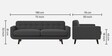 Mersela Velvet Fabric 3 Seater Sofa In Grey Colour