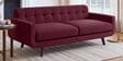 Mersela Velvet Fabric 3 Seater Sofa In Maroon Colour