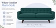 Mersela Velvet Fabric 3 Seater Sofa In Teal Green Colour