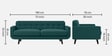 Mersela Velvet Fabric 3 Seater Sofa In Teal Green Colour