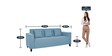 Meruit 3 Seater Sofa In Ice Blue Colour In Colour