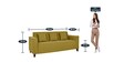 Meruit 3 Seater Sofa In Olive Green Colour In Colour