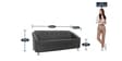 Mexico Leatherette 3 Seater Sofa in Black Colour