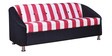 Mexico Leatherette 3 Seater Sofa in Black Pink Stripe Colour