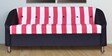 Mexico Leatherette 3 Seater Sofa in Black Pink Stripe Colour