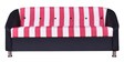 Mexico Leatherette 3 Seater Sofa in Black Pink Stripe Colour