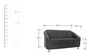 Mexico Leatherette 2 Seater Sofa in Black Colour