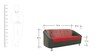 Mexico 2 Seater Sofa in Red & Black Colour