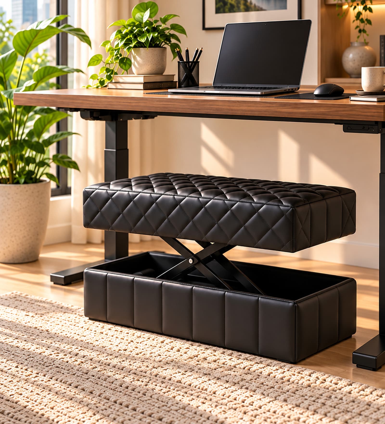 Mega Leg Rest Motorised Adjustable Footrest In Black Colour