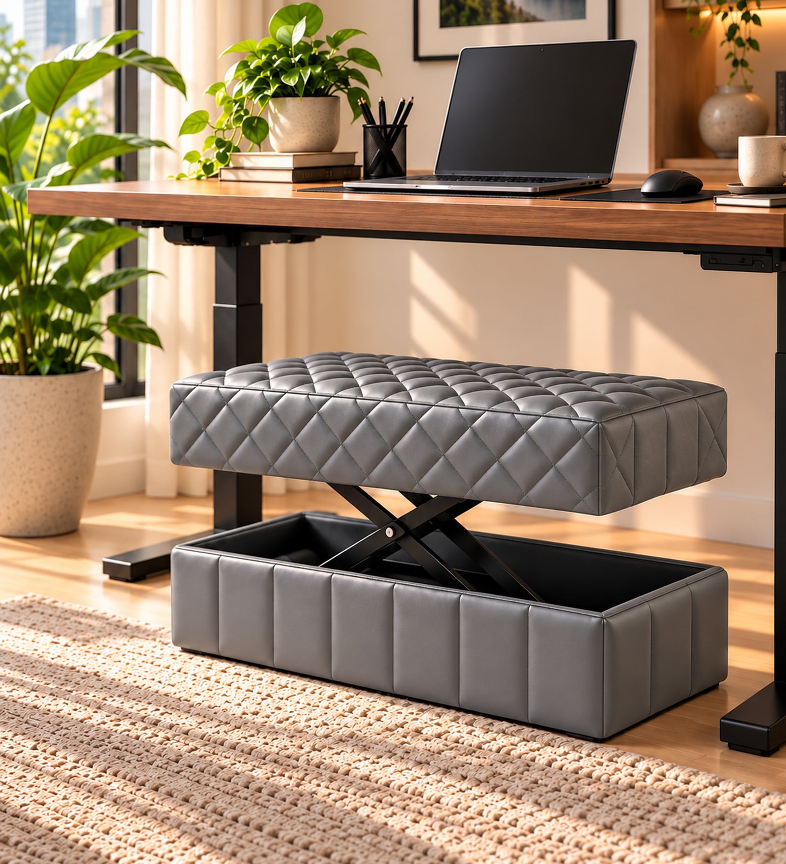 Mega Leg Rest Motorised Adjustable Footrest In Grey Colour