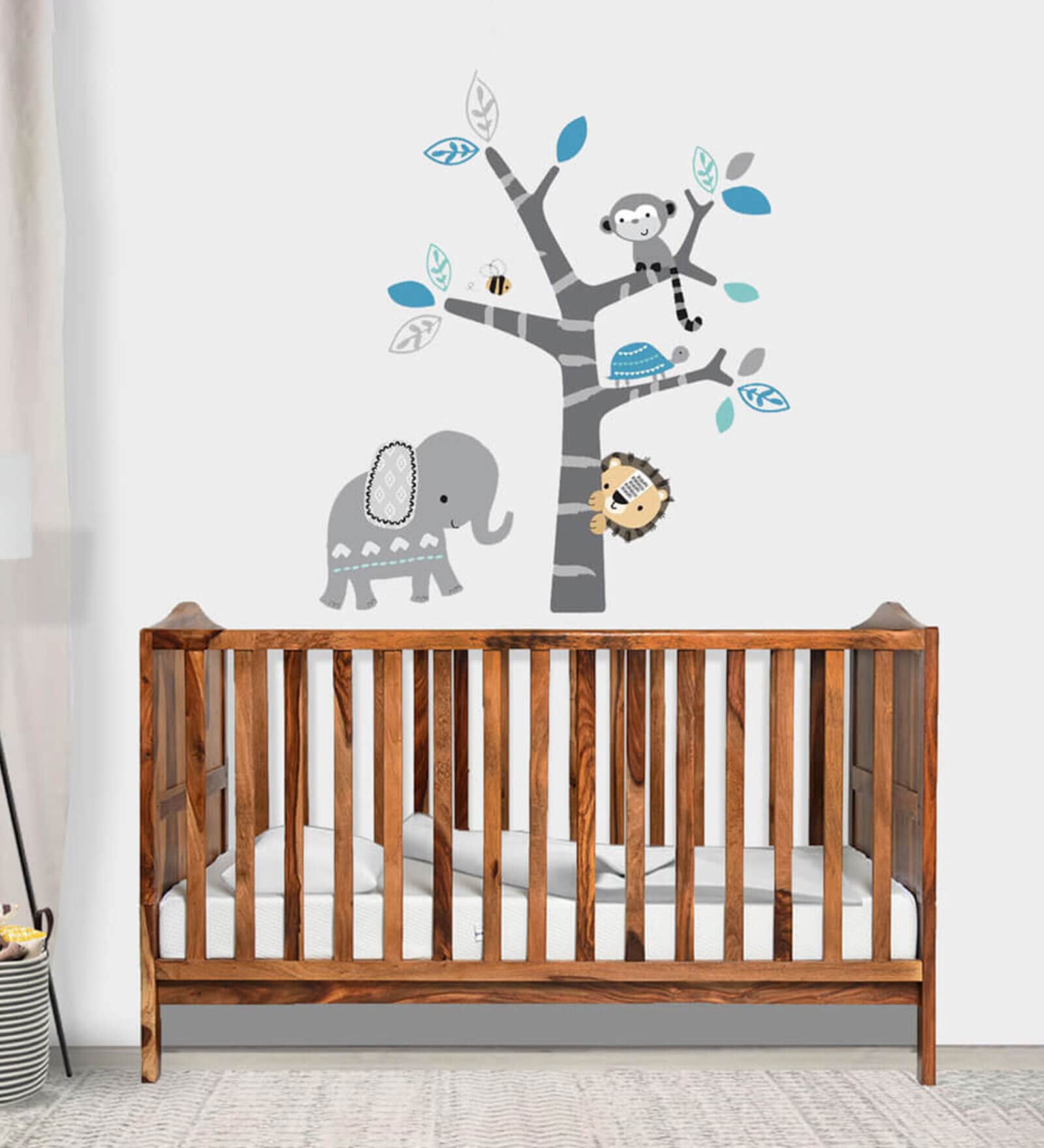 Megatron 2-in-1 Sheesham wood Crib In Natural Sheesham Finish