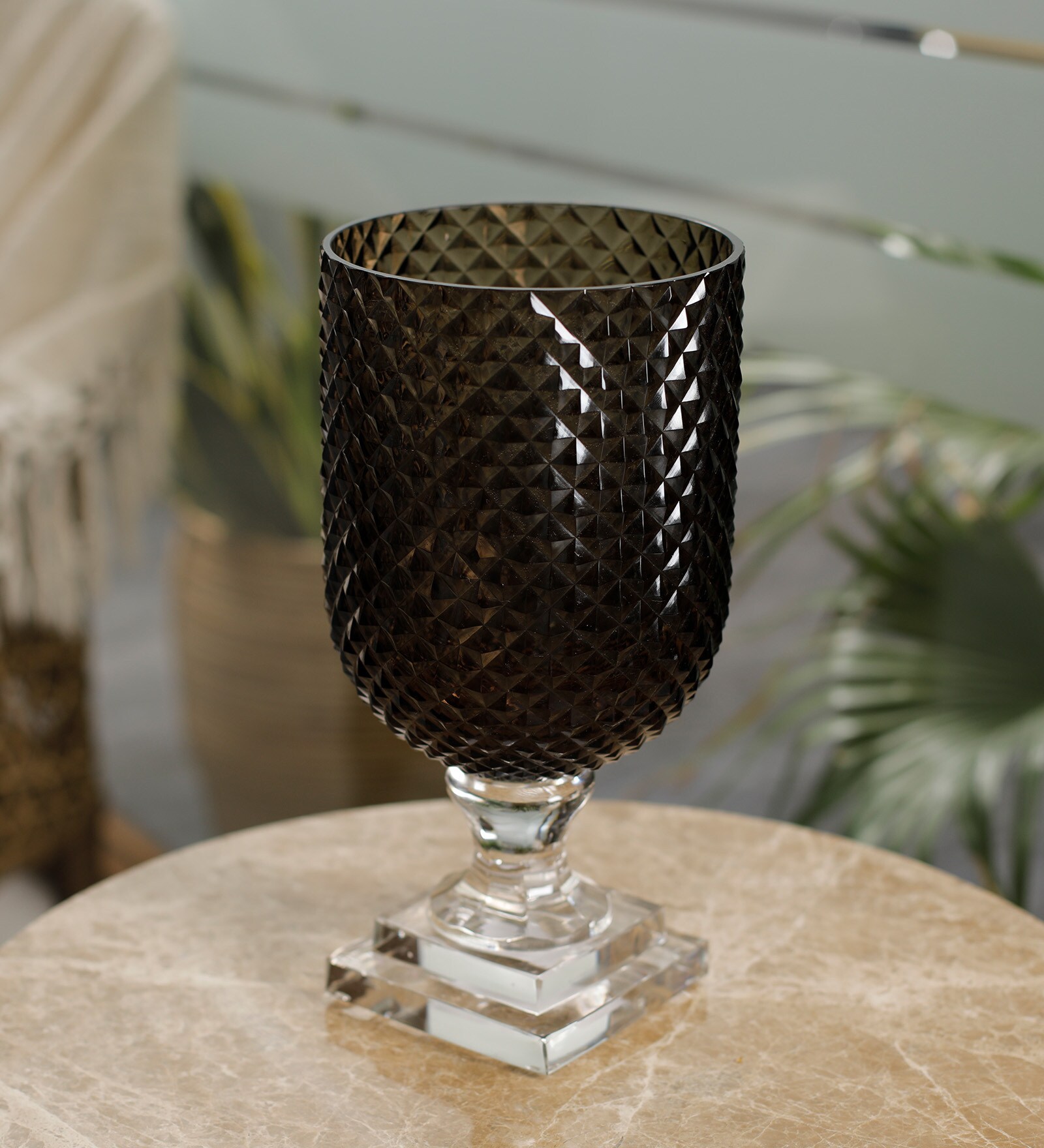 Buy Meira Brown Glass Candle Holder at 11 OFF by Home4U Pepperfry