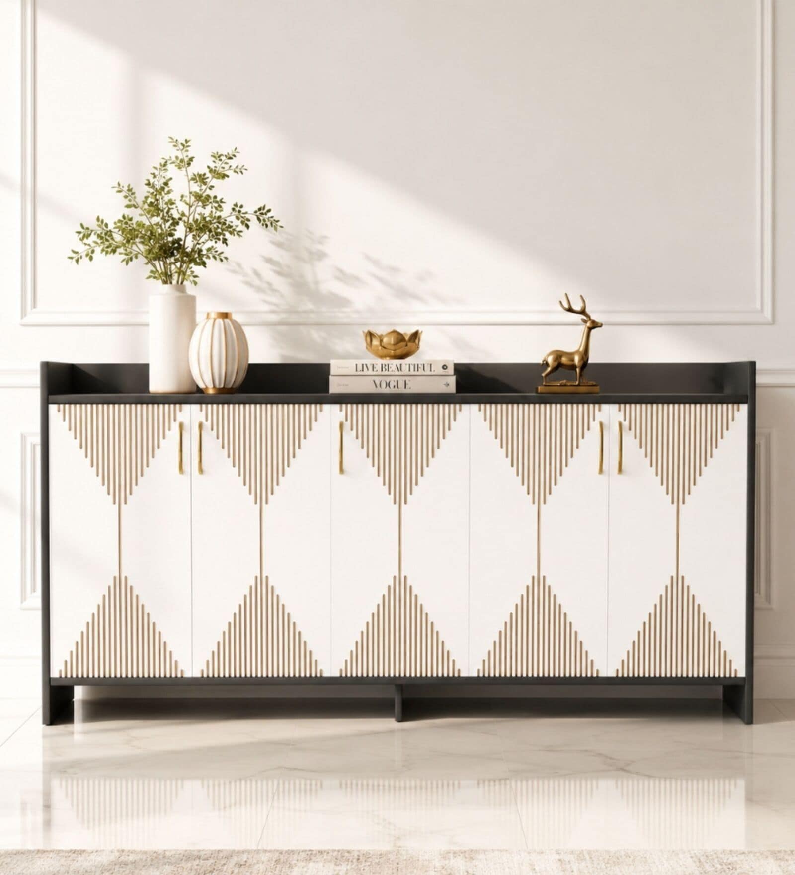 Meko Sideboard In Black & White Finish