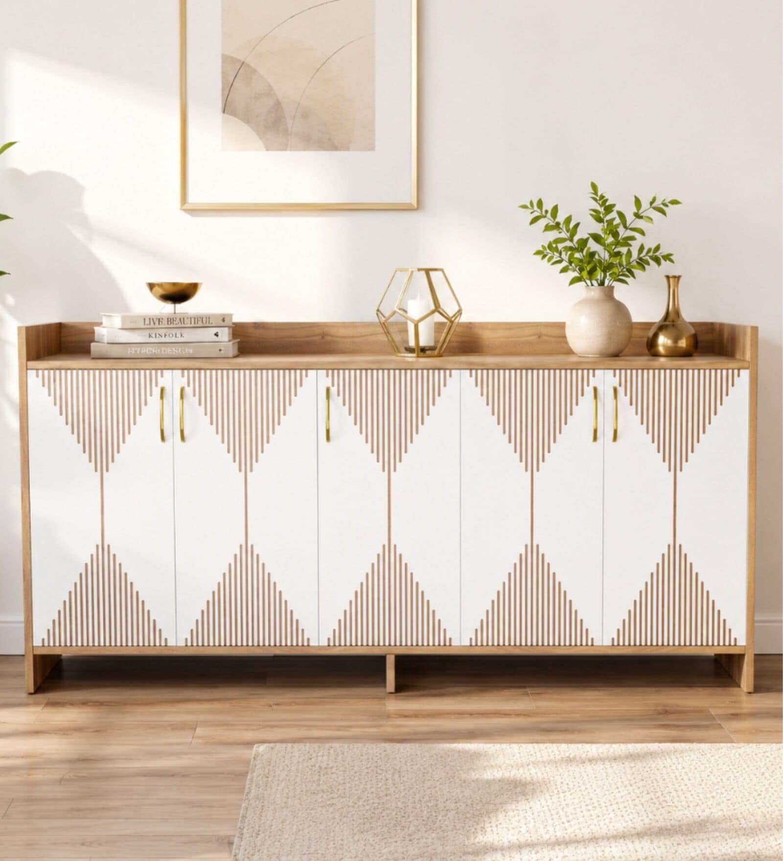 Meko Sideboard In Noce Lyon & White Finish