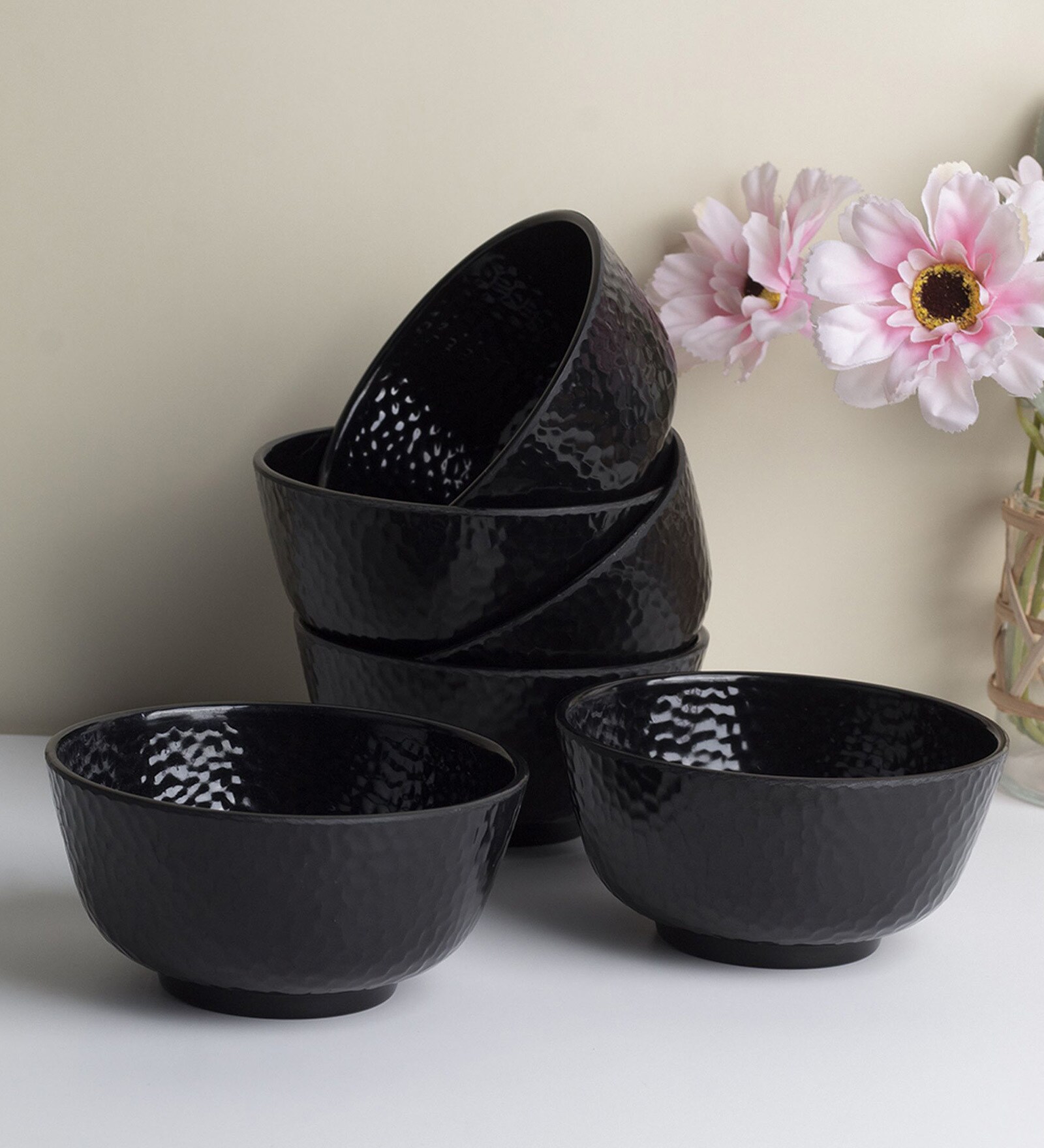 Buy Melamine Black Soup Bowl Set Of 6 By Market 99 at 62 OFF by Market