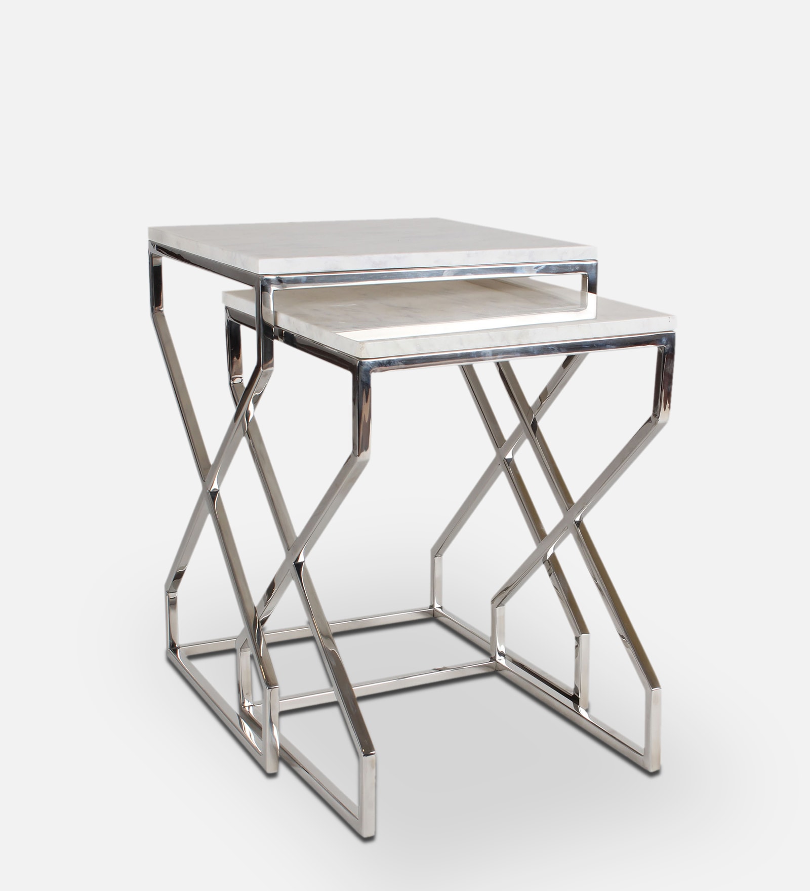 Melbourne Nesting Table In Chrome Finish Melbourne Nesting Table In Chrome Finish