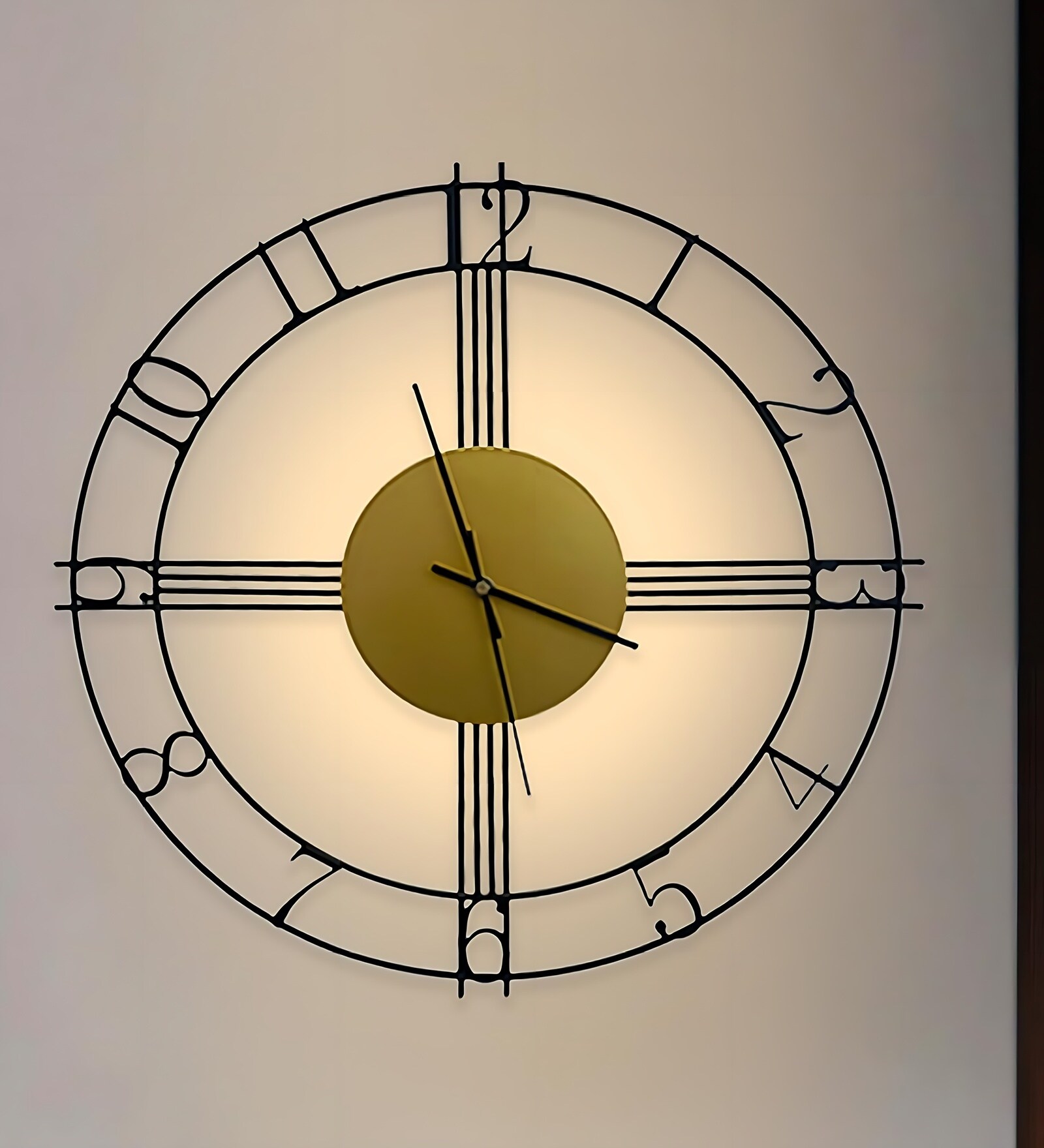 Melinck LED Wall Clock Modern Decorative Wall Clock with 3 Light Modes (Warm, Natural & Cool) | Premium Marble Resin Finish for Bedroom & Living Room | 1Year Warranty